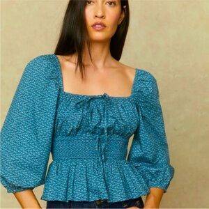 Christy Dawn Farm to Closet  Mckenzie Floral Print Blouse Medium